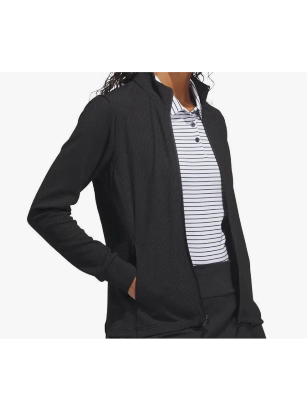 NWT Adidas Women's Black Textured W TXTR JKT Full Zip Performance Jacket Medium